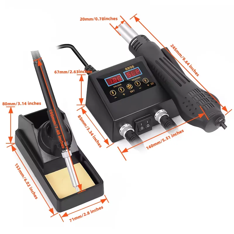 60W LED Digital Display Hot Ai - огляд і ціна Smd Rework Station Hot Air Soldering 2 In 1